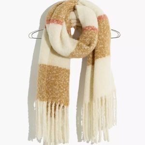 NWT Madewell Brushed Scarf Tan/Beige/Red